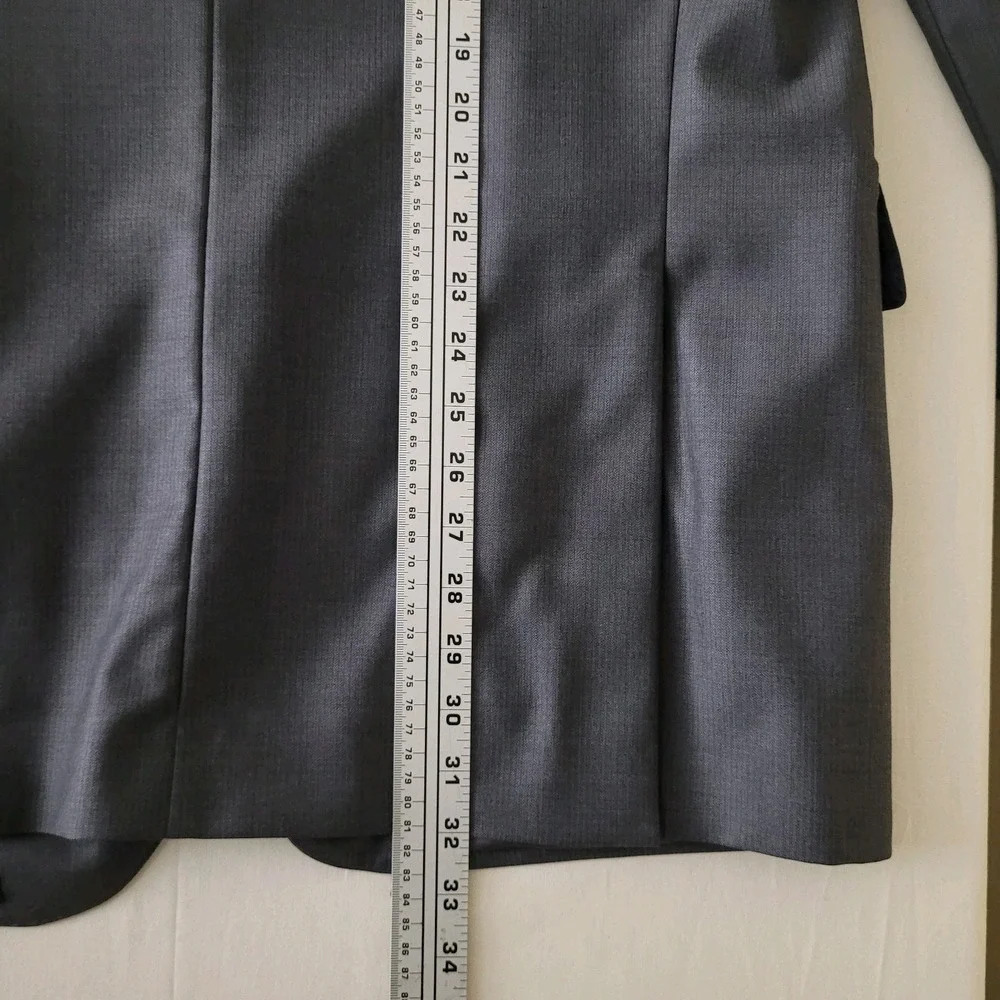 Saks Fifth Avenue BLACK Ermenegildo Zegna Grey Wool Suit Jacket Blazer 44L